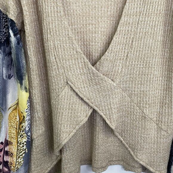 Cherish Boutique Cream Feather Print Open Back Sweater Women Small Boho - Picture 6 of 8